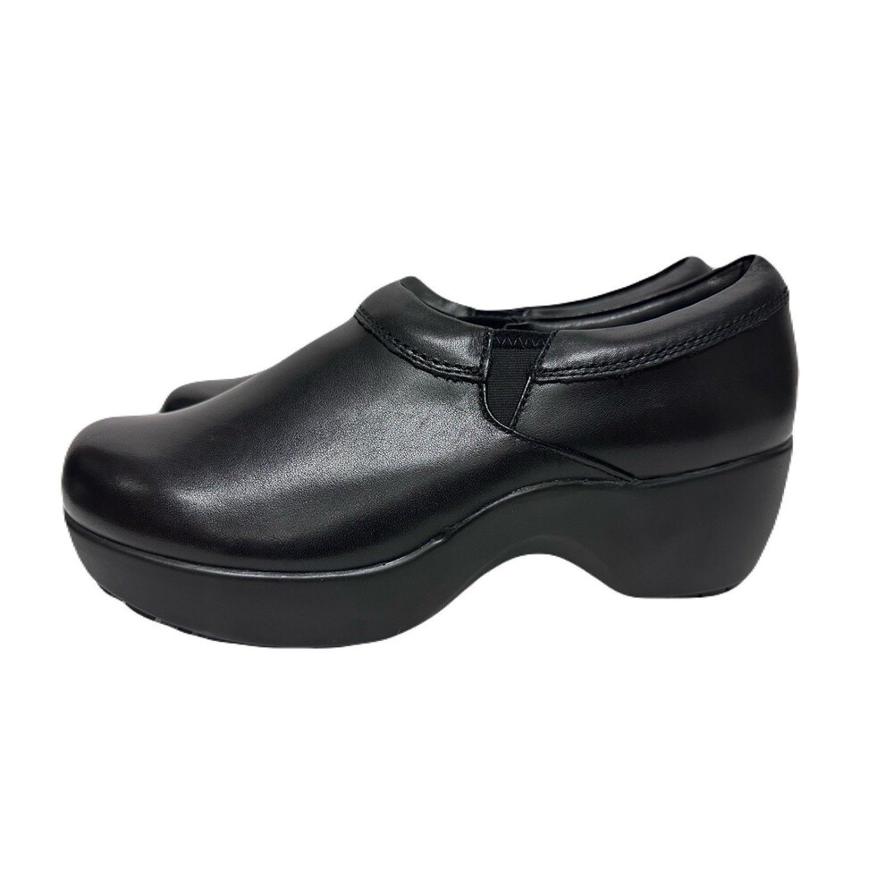 NEW SR Max Geneva Womens Size 9 / 41 Black Leather Slip Resistant Clog Soft Toe - Picture 4 of 9